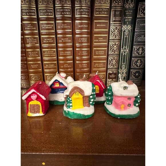 Yves Rocher Set 5 Mini Vintage House Candles Christmas Table Decor Nostalgia - Picture 5 of 5